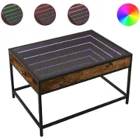 vidaXL Salontafel met Infinity-LED en beukenhoutfineer, 70x50x41 cm