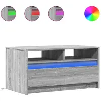 vidaXL LED-salontafel, grijs, Sonoma-houtfineer