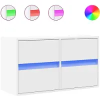 vidaXL TV-wandmeubel met LED-verlichting, wit, 80x31x45 cm