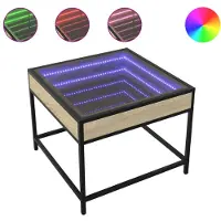vidaXL Salontafel met Infinity LED 50x50x41 cm sonoma eikenkleurig