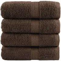 vidaXL Premium washandjes SOLUND 4 stuks bruin 30x30 cm 600 g/m²