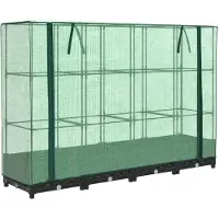 vidaXL Verhoogde tuinbed met kasafdekking, rattanlook, 160x40x123 cm