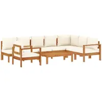 vidaXL 6-delige Loungeset met kussens massief acaciahout