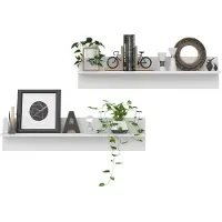 vidaXL Wandschappen 2 st 80x11,5x18 cm bewerkt hout wit