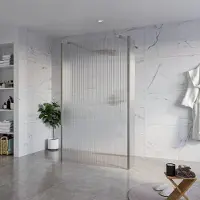 FortiFura Galeria Vrijstaande Inloopdouche - 120x200cm - helder geribbeld - antikalk - 8mm veiligheidsglas - 2 zijwanden 30cm - wandsteunen en hoekprofielen - PVD - geborsteld gunmetal (antraciet)