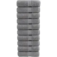 vidaXL Premium washandjes SOLUND 10 stuks grijs 30x30 cm 600 g/m²