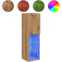 vidaXL Tv-meubel met LED-verlichting 30,5x30x102 cm artisanaal eiken