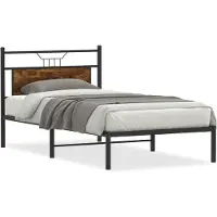 vidaXL Bedframe zonder matras hout gerookt eikenkleurig 100x190 cm