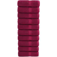 vidaXL Premium washandjes SOLUND 10 stuks bordeaux 30x30 cm 600 g/m²
