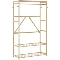 vidaXL Kledingrek met schappen 110x40x175 cm bamboe