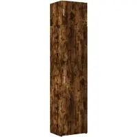 vidaXL Opbergkast smal 50x42,5x225 cm bewerkt hout gerookt eikenkleur