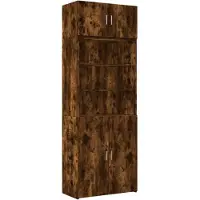 vidaXL Opbergkast 80x42,5x225 cm bewerkt hout gerookt eikenkleur