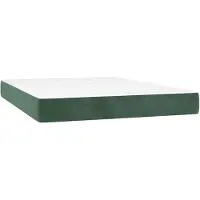 vidaXL Pocketveringmatras medium 140x210x20 cm fluweel donkergroen