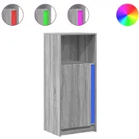 vidaXL Dressoir met LED 42,5x34x100 cm bewerkt hout grijs sonoma eiken