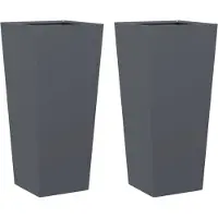 vidaXL Plantenbakken 2 st 35x35x75 cm staal antracietkleurig