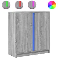 vidaXL Dressoir met LED 77x34x85 cm bewerkt hout grijs sonoma eiken