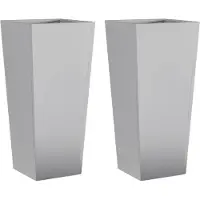 vidaXL Plantenbakken 2 st 35x35x75 cm gegalvaniseerd staal