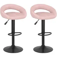 vidaXL Barkrukken 2 st fluweel roze