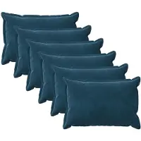 vidaXL Kussen met kussen HOUTEN 6 st Blauw fluweel