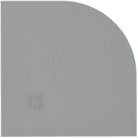 ZEZA Grade Douchebak - 80x80cm - antislip - antibacterieel - mineraalmarmer - kwartrond - mat cemento (grijs) 400000000000009448