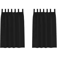 vidaXL Blackout Gordijnen met Ringen 2 st Zwart 175 x 140 cm Polyester