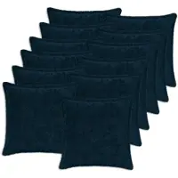 vidaXL Kussensloop 12 st HOUTEN Marineblauw 45 x 45 cm