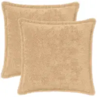 vidaXL Kussensloop 2 st HOUTEN Crèmekleurig 45 x 45 cm