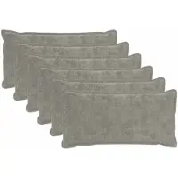 vidaXL Kussensloop 6 st HOUTEN Lichtgrijs 40 x 70 cm Nep Konijnenbont