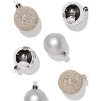 HEMA Kerstballen glas zilver - 6 stuks