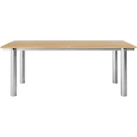 Ferm Living Atura eettafel Brushed stainless steel-natural oak, 90x200 cm