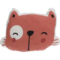 Koopmann Dieren sierkussen kinderkamer - Katje / poes - terra - 35 x 40 x 8 cm - polyester