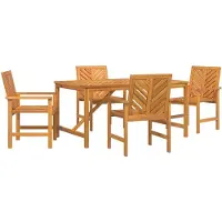 vidaXL Tuin Eettafel Set 5 st Bruin 150 x 90 x 74 cm