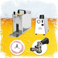 Ich-zapfe Complete set Biertap, bierkoffer, doorstroomkoeler PYGMY 25 1-lijns droge koeler, 35 liter/h, Green Line, Tik op Kop - plat