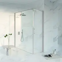 FortiFura Galeria Douchecabine - 60x180x200cm - profiel veiligheidsglas - antikalk - PVD - geborsteld RVS SW1122469/SW797920/SW797908