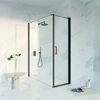 FortiFura Galeria Douchecabine - 60x160x200cm - profiel veiligheidsglas - antikalk - mat zwart SW1122468/SW797918/SW797905