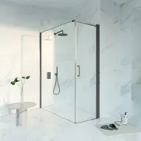 FortiFura Galeria Douchecabine - 60x160x200cm - profiel veiligheidsglas - antikalk - PVD - geborsteld gunmetal (antraciet) SW1122471/SW797918/SW797907