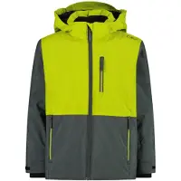 CMP jongensskijack met capuchon en Clima Protect, kleur geel, maat 140
