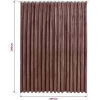 vidaXL Gordijn verduisterend met haken 290x245 cm fluweel antiekroze