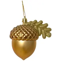 Décoris Eikel kerst ornament | | 9.2 x 6.4 x 9.1 cm (Goud)