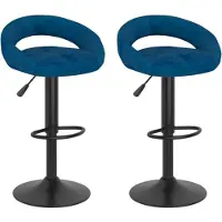 vidaXL Barkrukken 2 st fluweel blauw