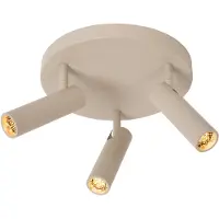 Lucide Strakke Plafondlamp Grado 3 Lichts Zand Bruin