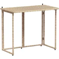vidaXL Tuintafel inklapbaar 90x51x75 cm poly rattan beige
