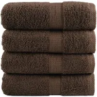 vidaXL Gastendoekjes SOLUND 4 st 600 g/m² 30x50 cm bruin
