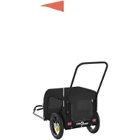 vidaXL Hondenfietstrailer oxford stof en ijzer zwart