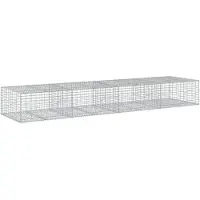 vidaXL Gabion met deksel, 400x100x50 cm, verzinkt staal
