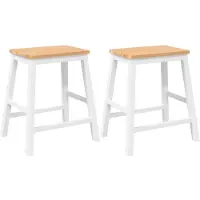 vidaXL Barstoelen 2 st massief hout wit