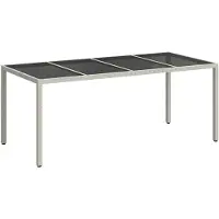 vidaXL Tuin Tafel Wit poly rattan
