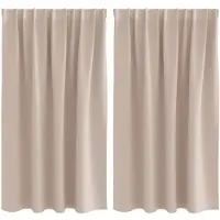 vidaXL Blackout Gordijnen met Ringen 2 st Taupe 140 x 140 cm Polyester