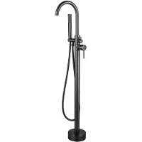 FortiFura Calvi vrijstaande badkraan 113cm met handdoucheset - PVD - geborsteld gunmetal (antraciet) SW766542