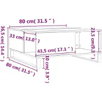 vidaXL Salontafel, betonkleur, 80x80x36,5 cm, houtvezel